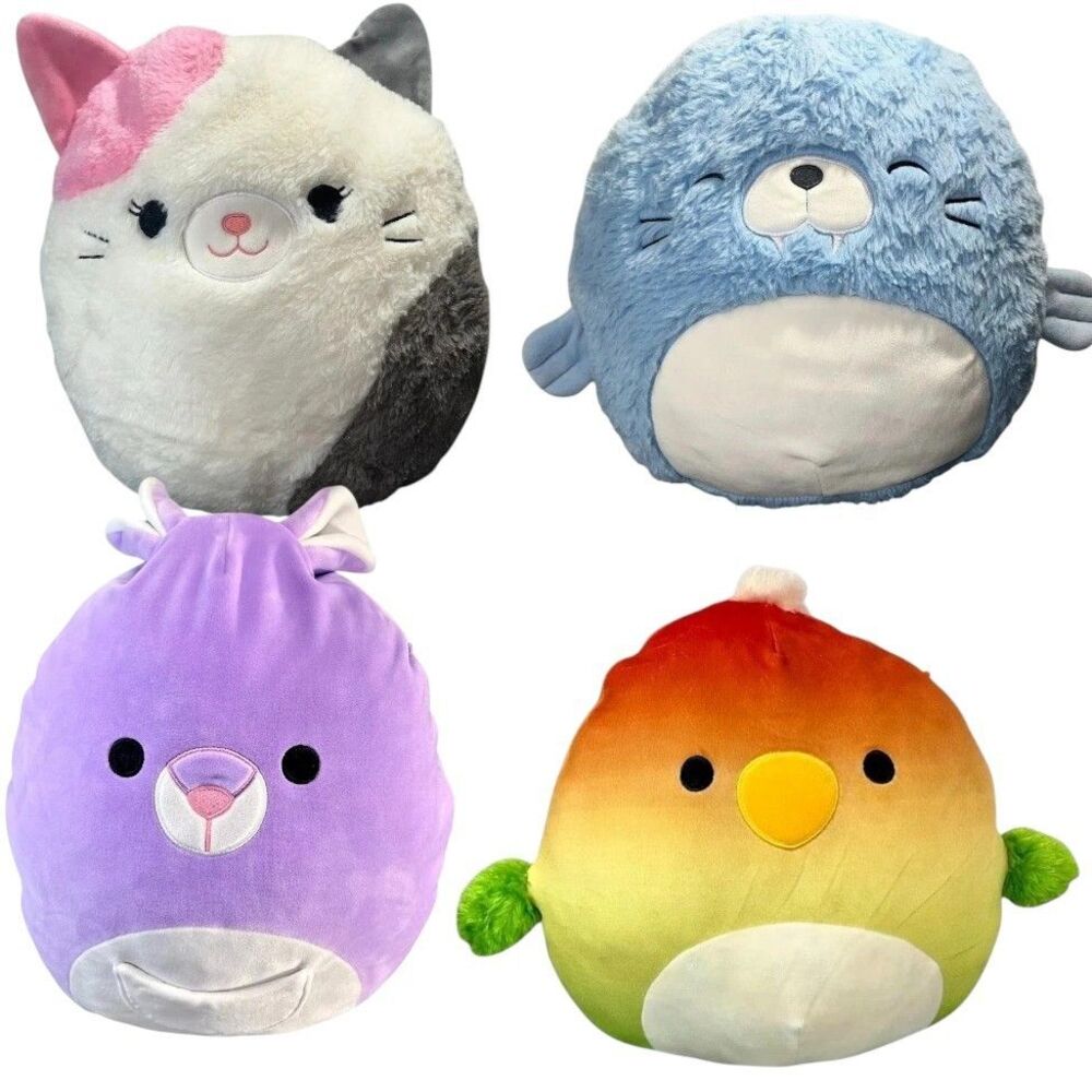 Lot 4 Kellytoy KARINA /Cat Harvey/Seal Elliene/Parrot  Kiki /Kangaroo 12”